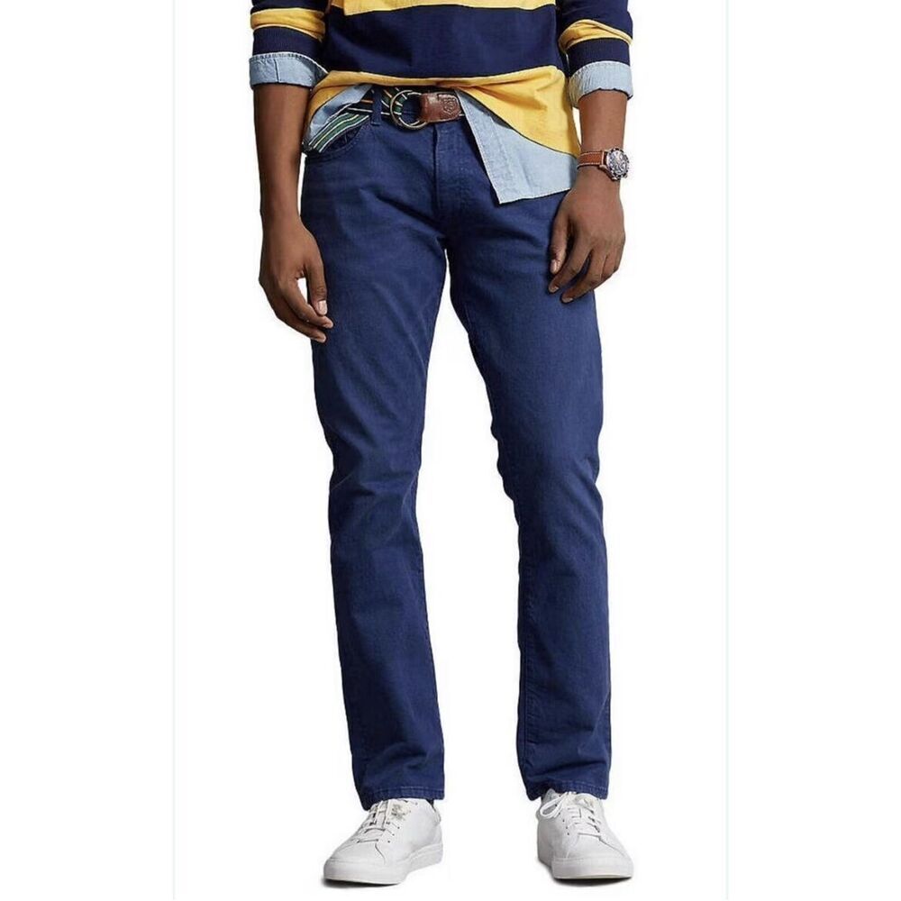 Polo Ralph Lauren NWT Varick Slim Straight Jeans Light Navy 36x34